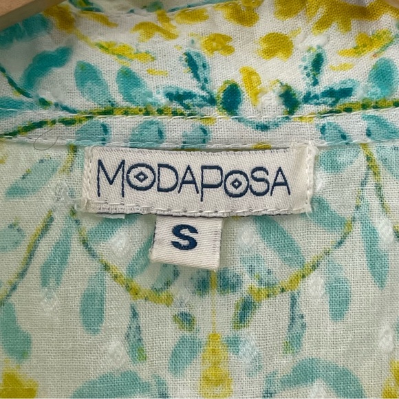Modaposa Multicolored Dress Womens Small Button Front Boho - Picture 3 of 11